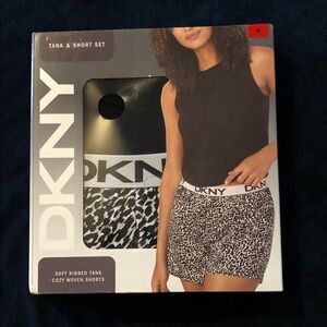 DKNY Black and White Leopard Print Set